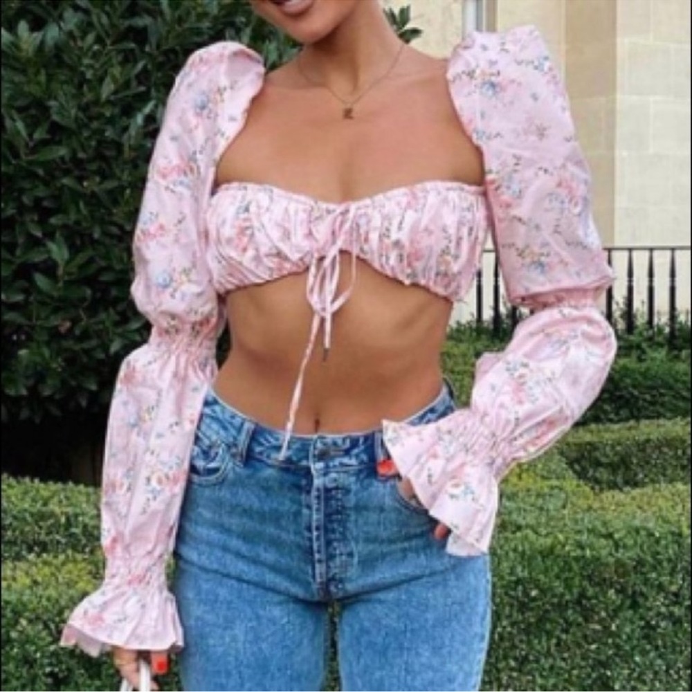 Pink floral House of CB Henrietta top